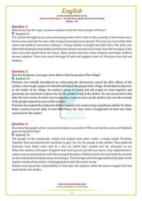 what was the name of prashant village|NCERT Solutions For Class 9 English Moments Chapter 6 .